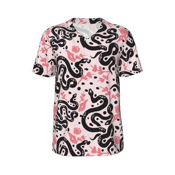 Rocae Black Snake for Breathable Men's Baseball T-Shirt Fashionable Casual Baseball Jersey, Moisture-wicking Sportswear Large
