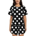 thumbnail image 1 of Rocae Black and White Polka Dot for Two Piece Sleepwear Pajamas Sets for Women Soft Short-Sleeved Pjs with Lounge Shorts Small, 1 of 9