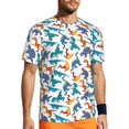 thumbnail image 1 of Rocae Block Dinosaur for Men's Mesh Quick-Dry Short Sleeve Workout T-Shirt,Mens Crew Neck Tee Lightweight Soft Classic T Shirts Small, 1 of 9