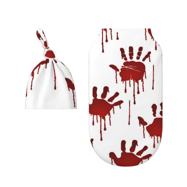 Rocae Bloody Hand 1 for Baby Swaddle Blanket with Hats Set for Baby