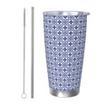 thumbnail image 1 of Rocae Blue And White Porcelain Chinaware for 20 Ounces Stainless Steel Insulted Tumbler Car Cup Drink Mug Inspirational Graduate Present-Straw Two-piece Set, 1 of 8