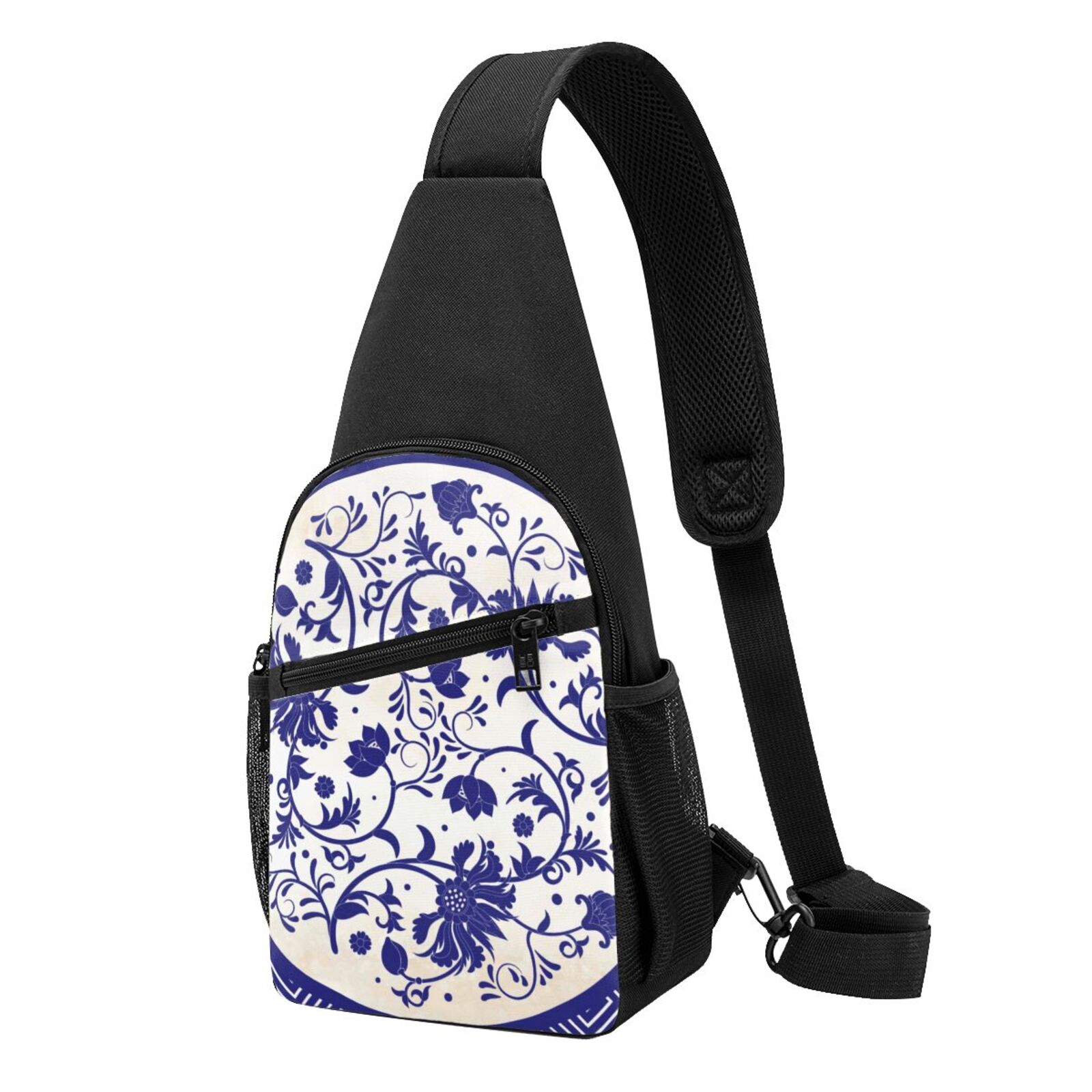 Rocae Blue And White Porcelain Pattern for Sling Bag Chest Shoulder ...