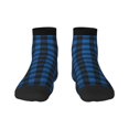 thumbnail image 1 of Rocae Blue Black Plaid for Premium Adult Socks,Comfortable, Breathable, and Durable Socks, Perfect for Everyday Wear, 1 of 7