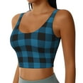 thumbnail image 1 of Rocae Blue Black Plaid for Sports Bra for Women Sports Vest with Performance Stretch and Quick Dry FabricLarge, 1 of 1