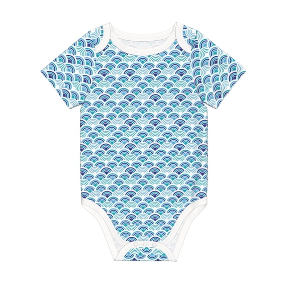 Rocae Blue Fish Scale Texture for Baby Climbing Clothes Soft Baby Romper for Active Infants Comfortable and Breathable Crawling Jumpsuit Unisex Baby Outfit 2 Years