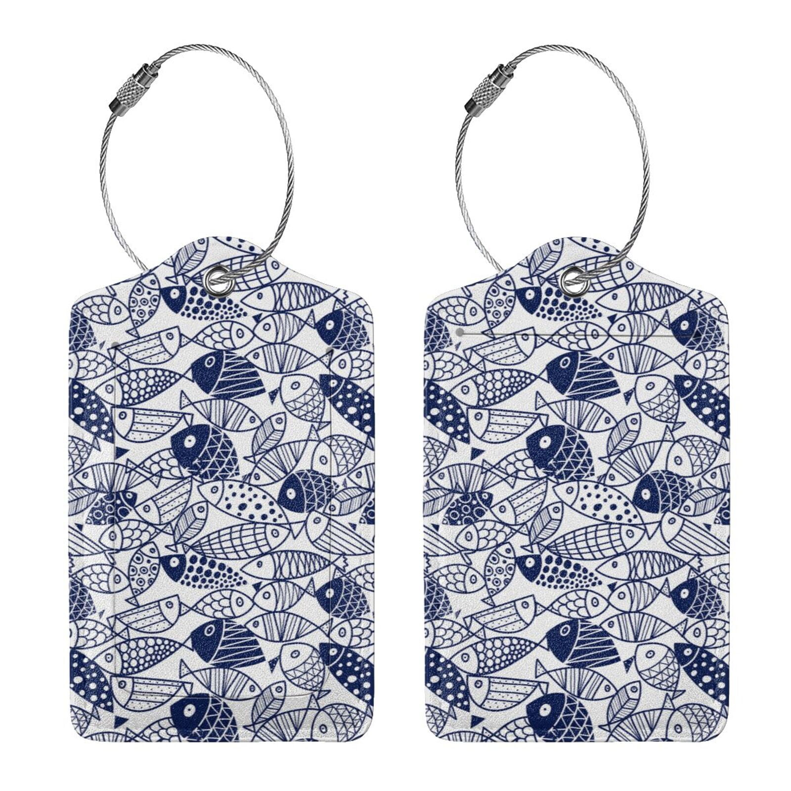 Rocae Blue Fish1 for Leather Luggage Baggage Tags ID Label Privacy ...