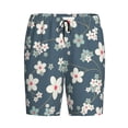 thumbnail image 1 of Rocae Blue Flower for Men's Soft Sleep Pajama Shorts, Waistband and Pockets, 1 of 9