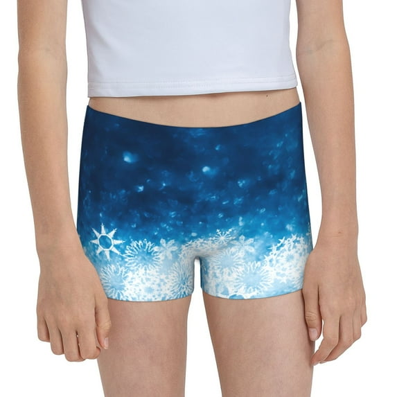 Rocae Blue Glitter Sparkles for Girls' Cotton Boxer Briefs, Soft Mid-rise Panties-X-Small