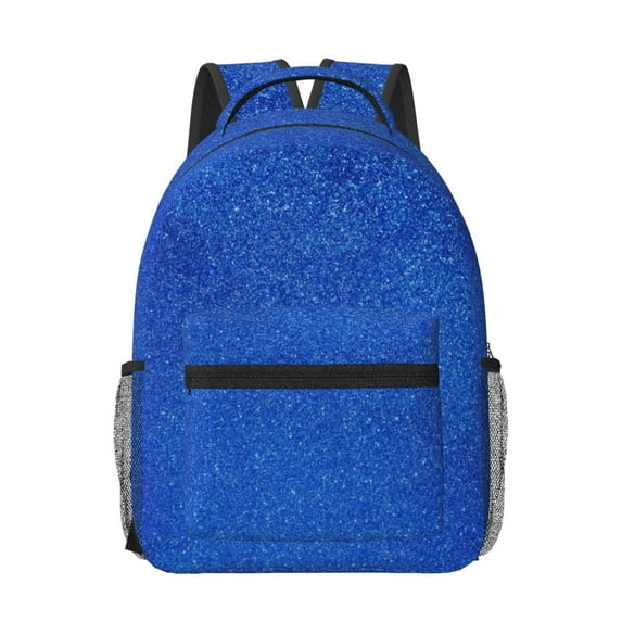 Rocae Blue Glitter for Comfortable Student Backpack - Lightweight ,Durable School Bag Ideal for Middle School, High School, and College