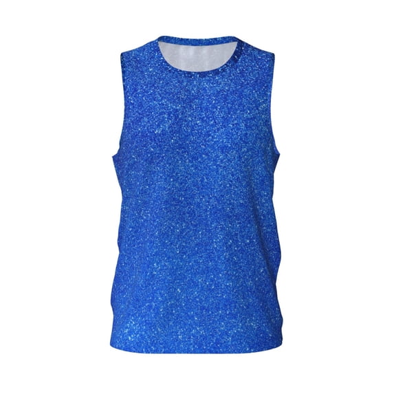 Rocae Blue Glitter for Men's Basketball Jersey Lightweight and Breathable Athletic Tank Top,Quick-Drying Sports Jersey 3X-Large