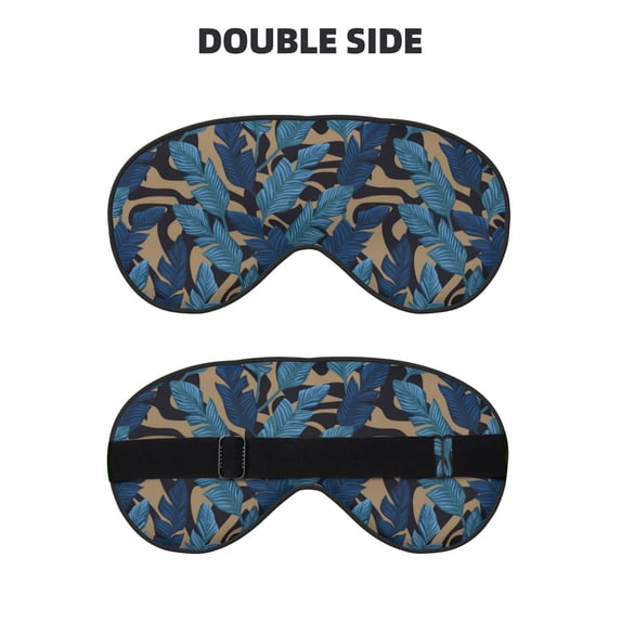 Rocae Blue Leaves A for Mask for Women Men, Luxury Eye Cover Eye Shade with Adjustable Strap for Travel, Nap, Meditation