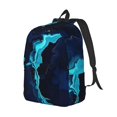 thumbnail image 1 of Rocae Blue Marble And Gold for Durable Canvas Backpack Leisure Large Bag Travel Rucksack Multi-function Backpack Medium, 1 of 8