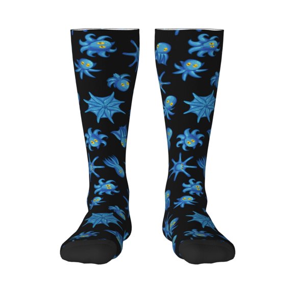 Rocae Blue Octopus for Novelty Casual compression Socks For Women Men Contrast Color Stockings