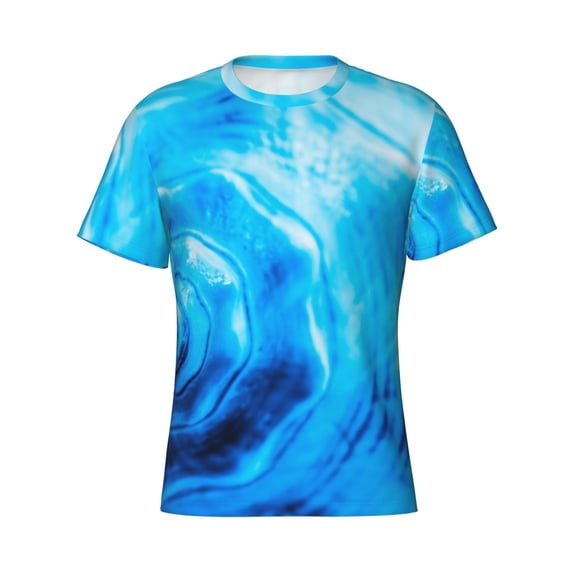 Rocae Blue Shell for Men's Moisture-Wicking Crew Tee - T-Shirt for Sports, Outdoor Activities, and Casual WearXX-Large