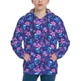 thumbnail image 1 of Rocae Blue Skull Leaf for Hoodie for Boys Sweatshirts for Teen Girls Youth Hoodie-Medium, 1 of 6