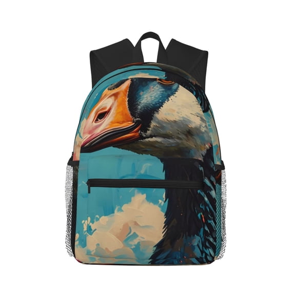 Rocae Blue Watercolor Duck for Lightweight Casual Backpack Travel Hiking Backpack Carry On Laptop Backpack