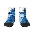 thumbnail image 1 of Rocae Blue White Fluid Art for Premium Adult Socks,Comfortable, Breathable, and Durable Socks, Perfect for Everyday Wear, 1 of 7
