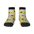 thumbnail image 1 of Rocae Blue White Striped Sunflower A for Premium Adult Socks,Comfortable, Breathable, and Durable Socks, Perfect for Everyday Wear, 1 of 7