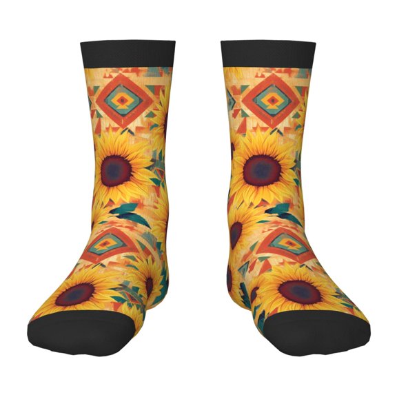 Rocae Bohemian Sunflower for Girls Boys Crew Socks,Children's Socks, Kids Socks, Toddler Socks: Daily Wear with Kids School Uniform