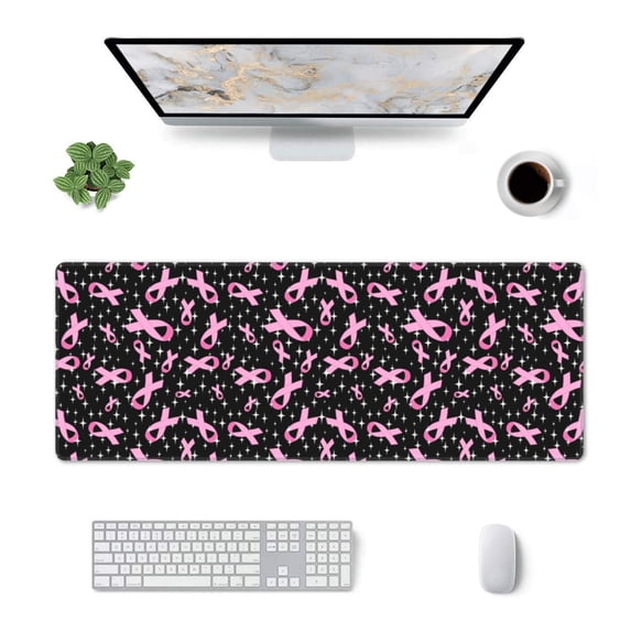 Rocae Breast Cancer Awareness (2) for Gaming Mouse Pad, Mouse Pad Large, Office Computer Keyboard Mousepad, Keyboard and Mouse Pad with Stitched Edges,31.5 x 11.8 in