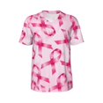 thumbnail image 1 of Rocae Breast Cancer Ribbons Awareness for Breathable Men's Baseball T-Shirt Fashionable Casual Baseball Jersey, Moisture-wicking Sportswear Small, 1 of 9