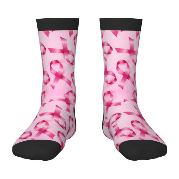 Rocae Breast Cancer Ribbons Awareness for Girls Boys Crew Socks,Children's Socks, Kids Socks, Toddler Socks: Daily Wear with Kids School Uniform