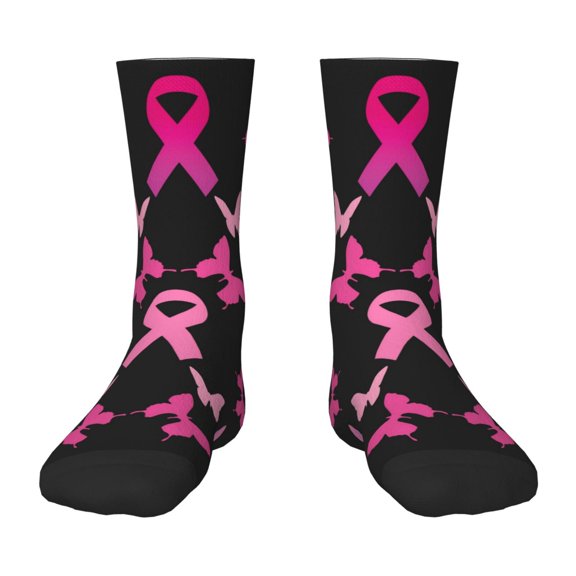 Rocae Breast Cancer for Girls Boys Crew Socks,Children's Socks, Kids Socks, Toddler Socks: Daily Wear with Kids School Uniform