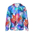 thumbnail image 1 of Rocae Bright Flowers Print Breathable Sun Protection Hoodie Quick-Dry Lightweight Long Sleeve Hoodie Unisex Running Sports Shirt Medium, 1 of 9