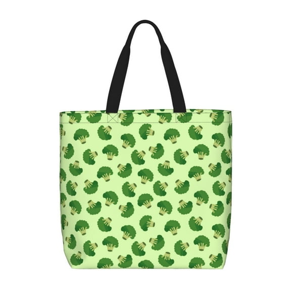 Rocae Broccoli Vegetables for Features A Uniquely Designed,Large-capacity,Reusable Shoulder Zip Tote Shopping Bag for Vacations and Shopping