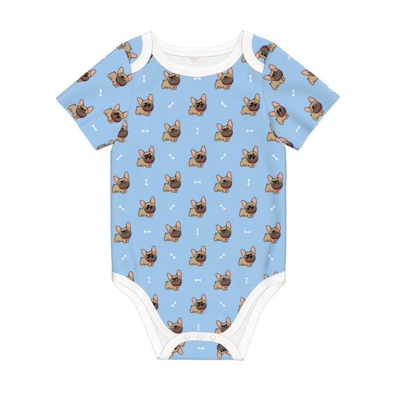 Rocae Brown French Bulldog for Baby Climbing Clothes Soft Baby Romper for Active Infants Comfortable and Breathable Crawling Jumpsuit Unisex Baby Outfit 3 Months