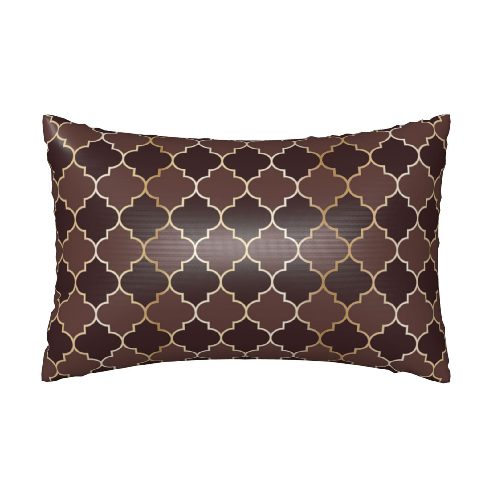 Rocae Brown Gold Grid for Satin Pillowcase 20x30 Inches for Hair and