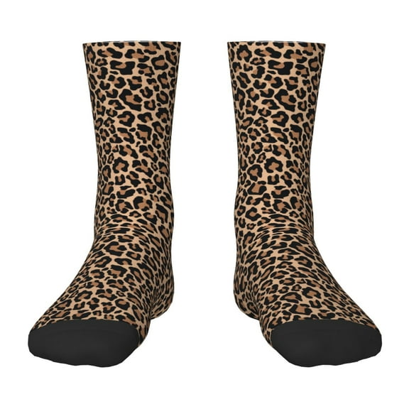 Rocae Brown Leopard for Girls Boys Crew Socks,Children's Socks, Kids Socks, Toddler Socks: Daily Wear with Kids School Uniform