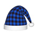 thumbnail image 1 of Rocae Buffalo Plaid Blue Black for Christmas Hat for Kids Hats Christmas Party Supplies, 1 of 6