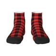 thumbnail image 1 of Rocae Buffalo Plaid Red Black for Premium Adult Socks,Comfortable, Breathable, and Durable Socks, Perfect for Everyday Wear, 1 of 7