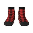 thumbnail image 1 of Rocae Buffalo Plaid Red Black for Premium Adult Socks,Comfortable, Breathable, and Durable Socks, Perfect for Everyday Wear, 1 of 7