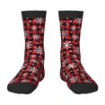 thumbnail image 1 of Rocae Buffalo Plaid Snowflakes for Girls Boys Crew Socks,Children's Socks, Kids Socks, Toddler Socks: Daily Wear with Kids School Uniform, 1 of 5