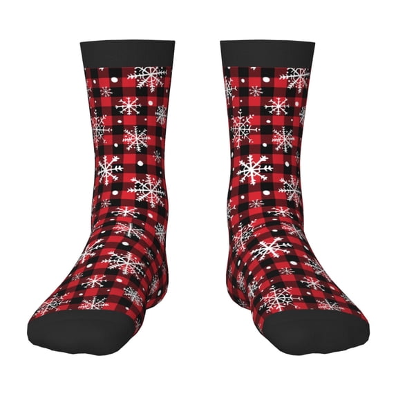 Rocae Buffalo Plaid Snowflakes for Girls Boys Crew Socks,Children's Socks, Kids Socks, Toddler Socks: Daily Wear with Kids School Uniform