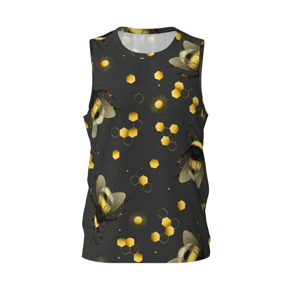 Rocae Bumblebee for Men's Basketball Jersey Lightweight and Breathable Athletic Tank Top,Quick-Drying Sports Jersey 4X-Large