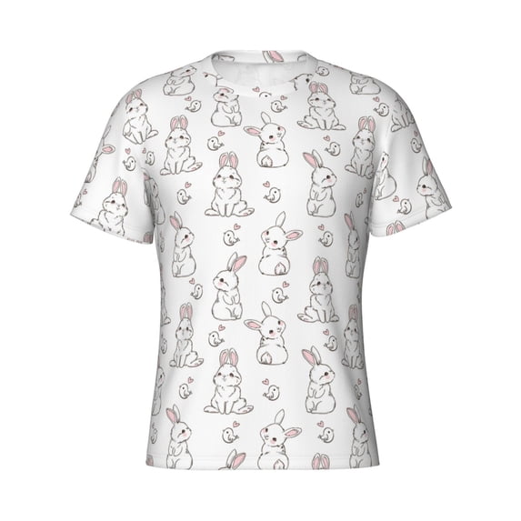 Rocae Bunny And Bird for Men's Moisture-Wicking Crew Tee - T-Shirt for Sports, Outdoor Activities, and Casual WearXX-Large
