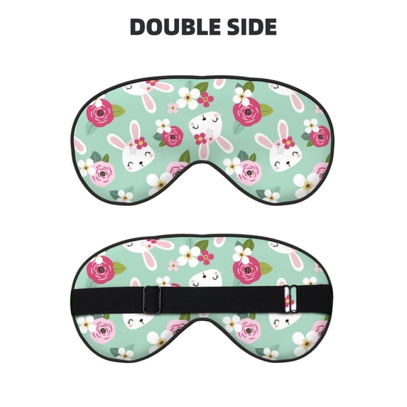 Rocae Bunny And Rose for Mask for Women Men, Luxury Eye Cover Eye Shade with Adjustable Strap for Travel, Nap, Meditation