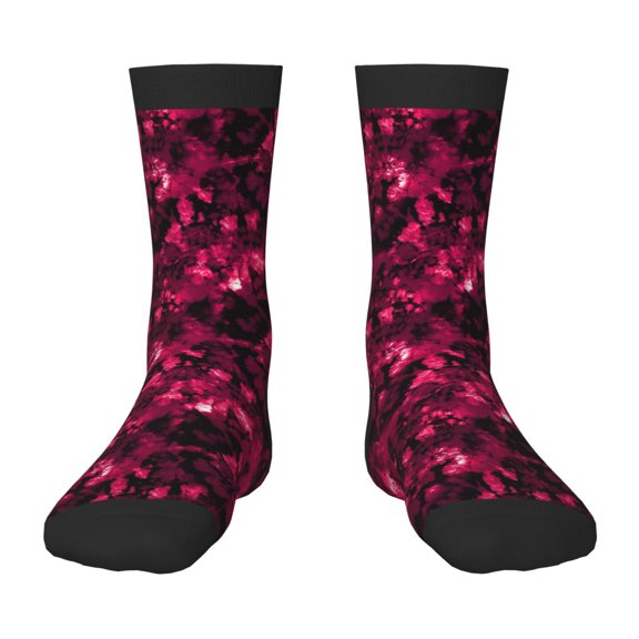 Rocae Burgundy Tie Dye for Girls Boys Crew Socks,Children's Socks, Kids Socks, Toddler Socks: Daily Wear with Kids School Uniform