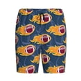thumbnail image 1 of Rocae Burning Rugby Balls for Men's Soft Sleep Pajama Shorts, Waistband and Pockets, 1 of 9