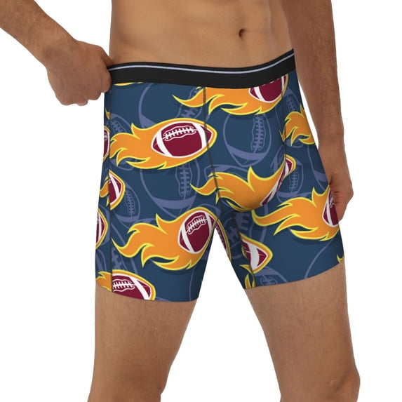 Rocae Burning Rugby Balls for Stretch Moisture-Wicking Underwear,Men's Underwear Boxer Briefs Medium