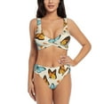 thumbnail image 1 of Rocae Butterflies for Bikini Set for Women Two Piece Sexy High Swimsuits Split Crossover Bikini X-Large, 1 of 9