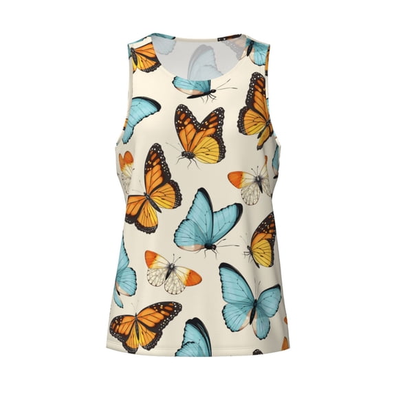 Rocae Butterflies for Men's Workout Tank Top Men's Running Tank Top Dry Fit Athletic Workout Tank TopsX-Large