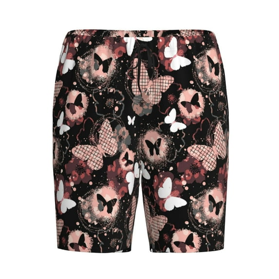 Rocae Butterflies1 for Men's Soft Sleep Pajama Shorts, Waistband and Pockets