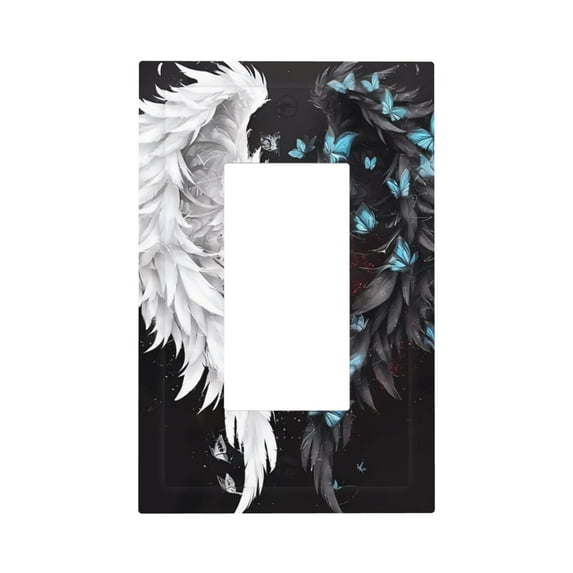 Rocae Butterfly Angel Wings Art for Decorator Light Switch or Receptacle Outlet Wall Plate,Polycarbonate Thermoplastic-Style U