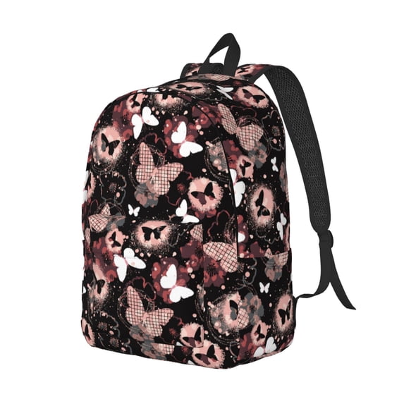 Rocae Butterfly for Durable Canvas Backpack Leisure Large Bag Travel Rucksack Multi-function Backpack Small