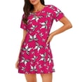 thumbnail image 1 of Rocae Butterfly for Nightgowns for Women Sleep Shirts Short Sleeve Nightshirt Pullover Nightdress, 1 of 6