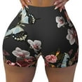 thumbnail image 1 of Rocae Butterfly with Fowers for Women's Quick-Dry Running Shorts,Ladies Active Athletic Apparel Yoga Workout Gym Running Volleyball Spandex Shorts, 1 of 9